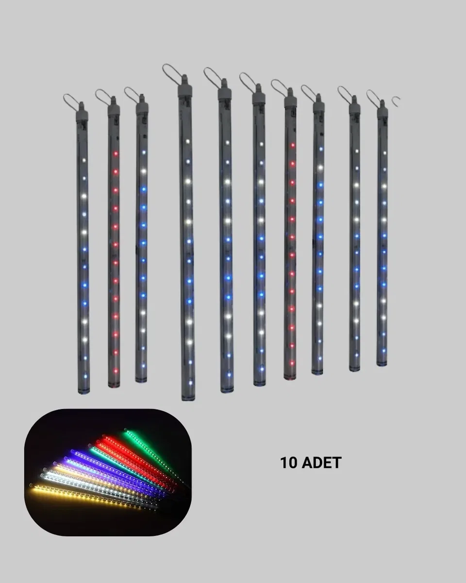 Dekoratif LED Meteor Işık 10’lu Çubuk Seti görsel 4