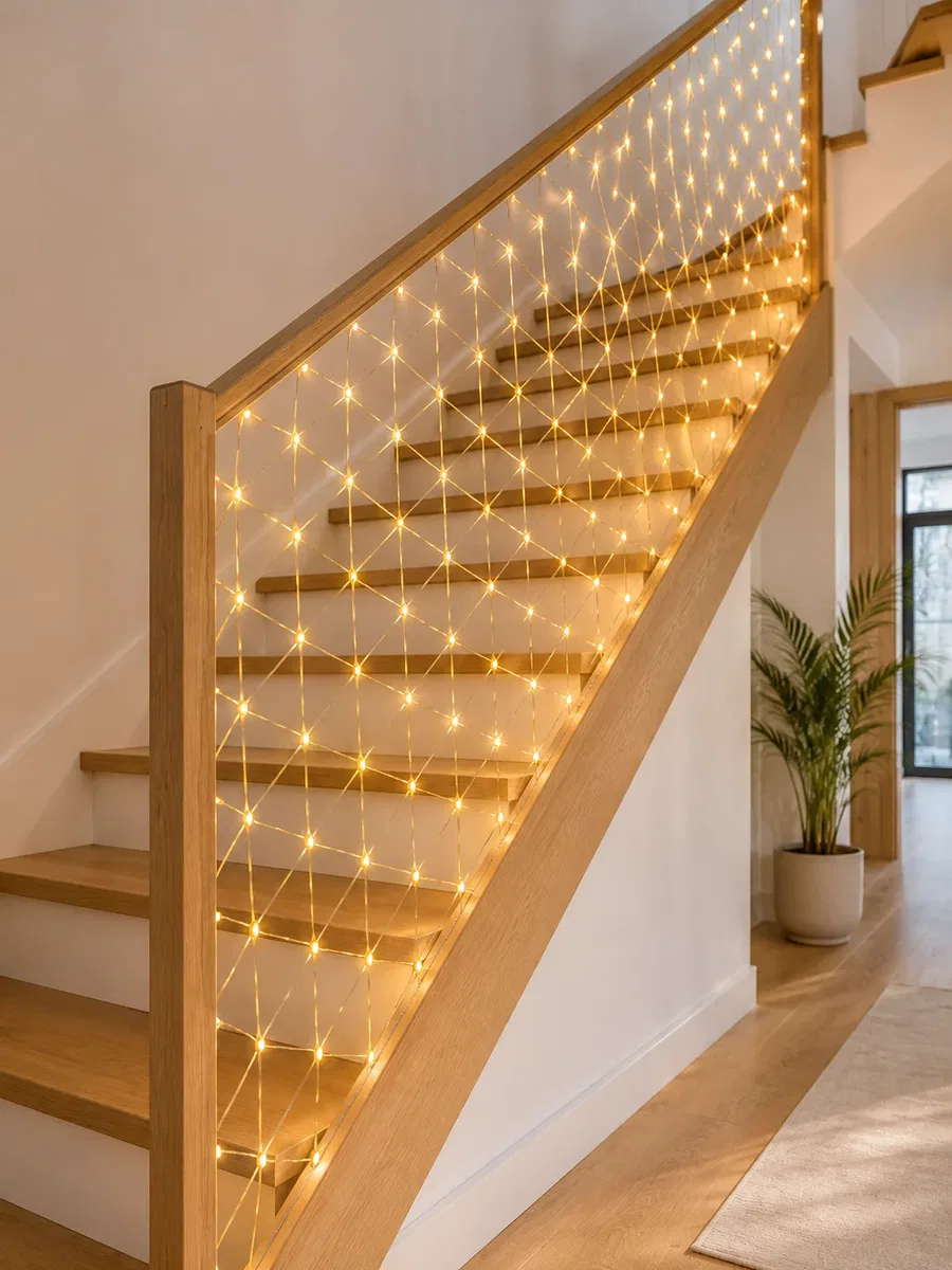 LED Ağ Işık Dekoratif File Aydınlatma Balkon Oda ve Bahçe Süsleme Yeni Nesil görsel 2