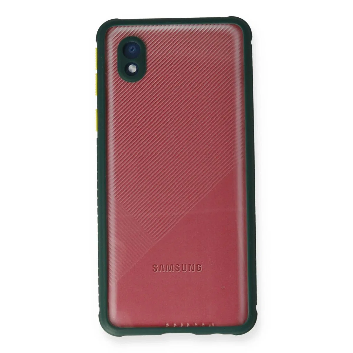 Samsung Galaxy A01 Core Kılıf Miami Şeffaf Silikon - Koyu Yeşil görsel 2