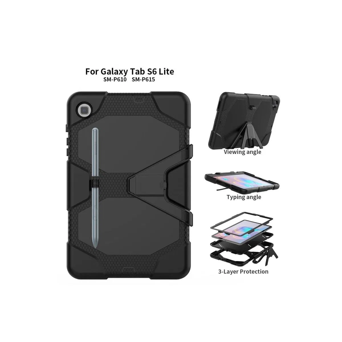 Samsung Galaxy T500 Tab A7 10. 4 Kılıf Griffin Tablet Kapak - Siyah görsel 4