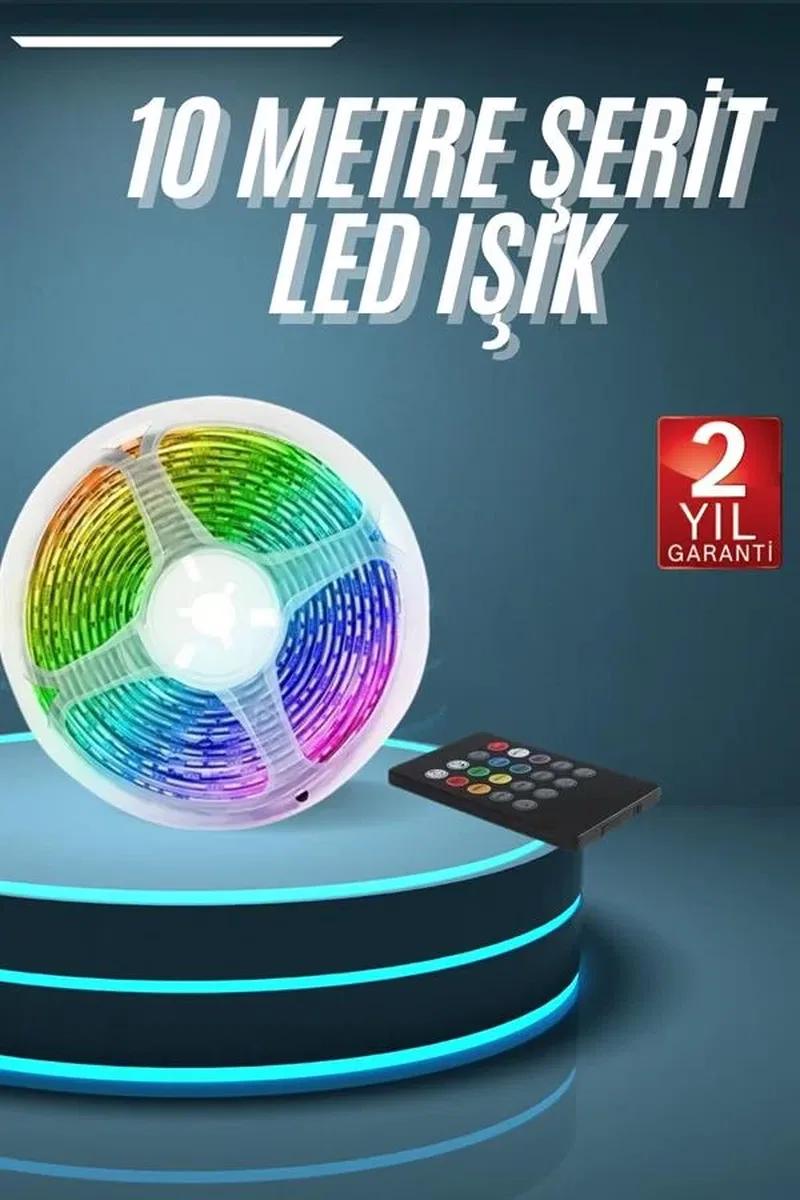 10M Şerit Led İç Mekan Renkli Rgb Şerit Led Kumandalı görsel 2