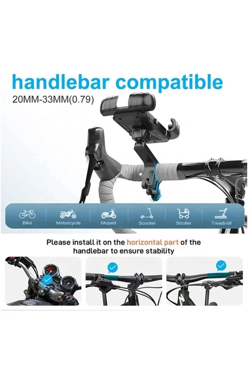 360° Derece Ayarlanabilen Gidon Bağlantılı Bisiklet Motosiklet İçin Abs 4-7. 8″ İnç Telefon Tutucu görsel 6