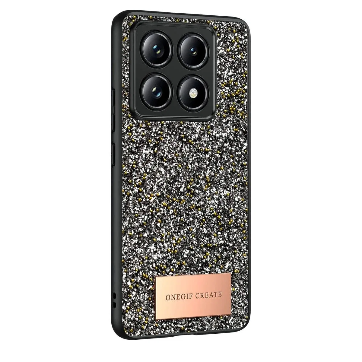 Onegif Xiaomi Mi 14t Pro Bright Simli Kapak - Gümüş görsel 2