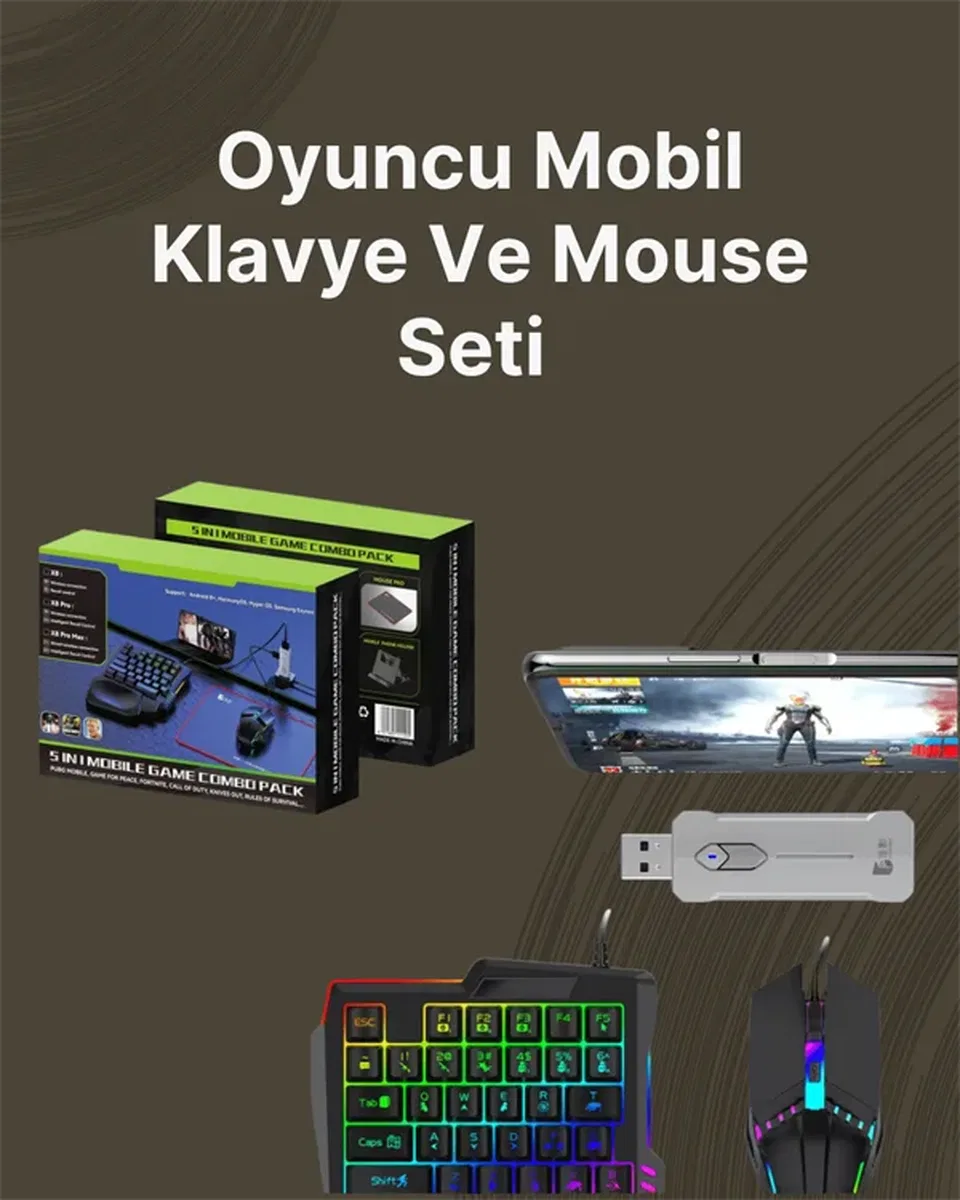 Kablosuz Mobil Oyun Kiti – 5 Parça Tam Set görsel 2