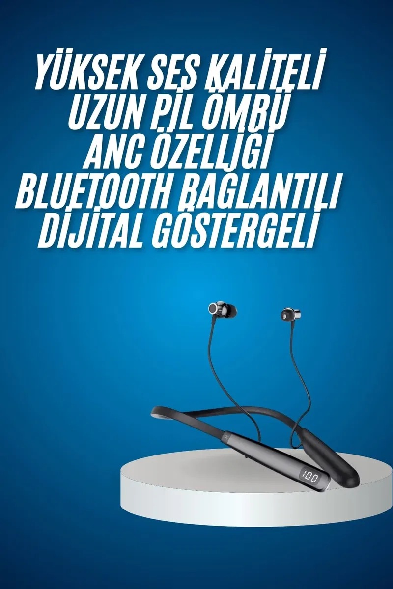 Bluetooth Kulaklık Şarj Göstergeli 100 Saat Şarj Kapasiteli Sporcu Kulaklık görsel 2
