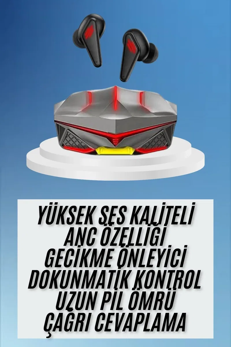 Dokunmatik Kontrol Tws Işıklı Kulakiçi Bluetooth Kulaklık Kablosuz Oyuncu Kulaklığı Yeni Nesil görsel 2