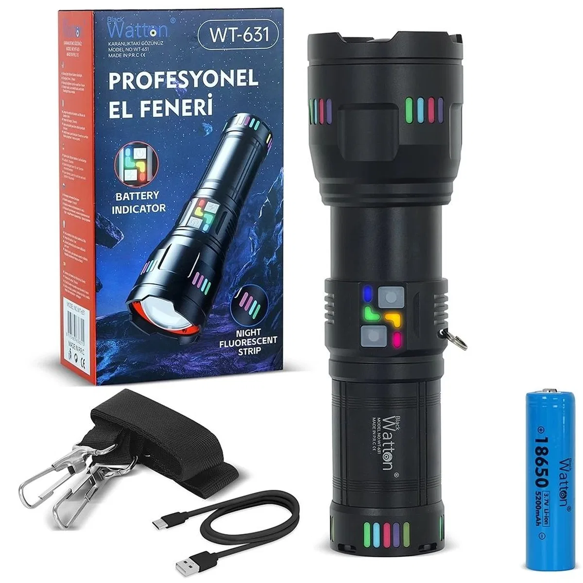 Lazer Etkili Profesyonel El Feneri Wt-631- 30, 000 Lümen