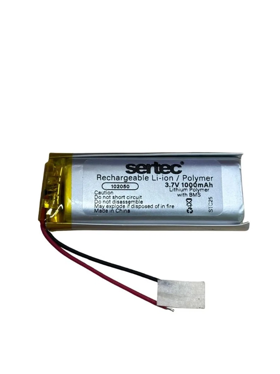 Sertec 102050 3. 7v 1000mah Li-polymer Pil (devreli/1. 5a)