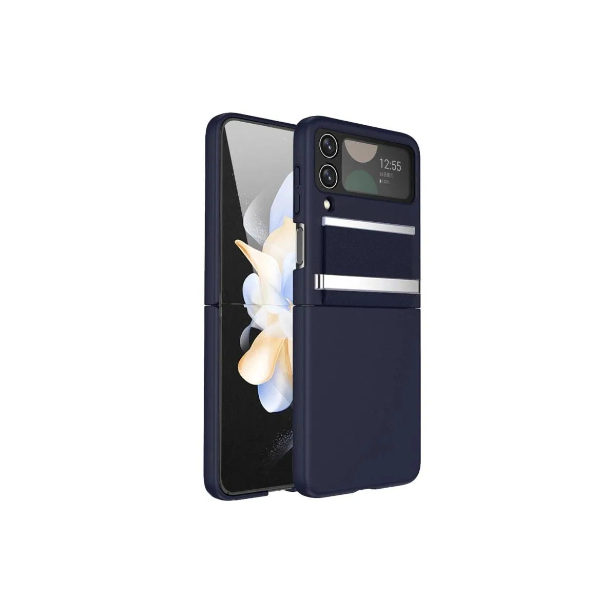 Samsung Galaxy Z Flip 4 Kılıf Belt Flip Kapak - Lacivert görsel 3