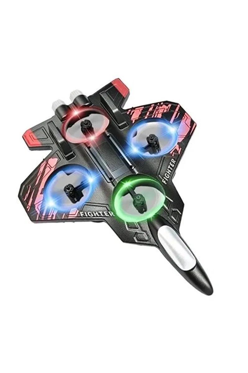 Led Işıklı Oyuncak Drone Fighter Jet Tasarımlı Uzaktan Kumandalı Uçak görsel 5