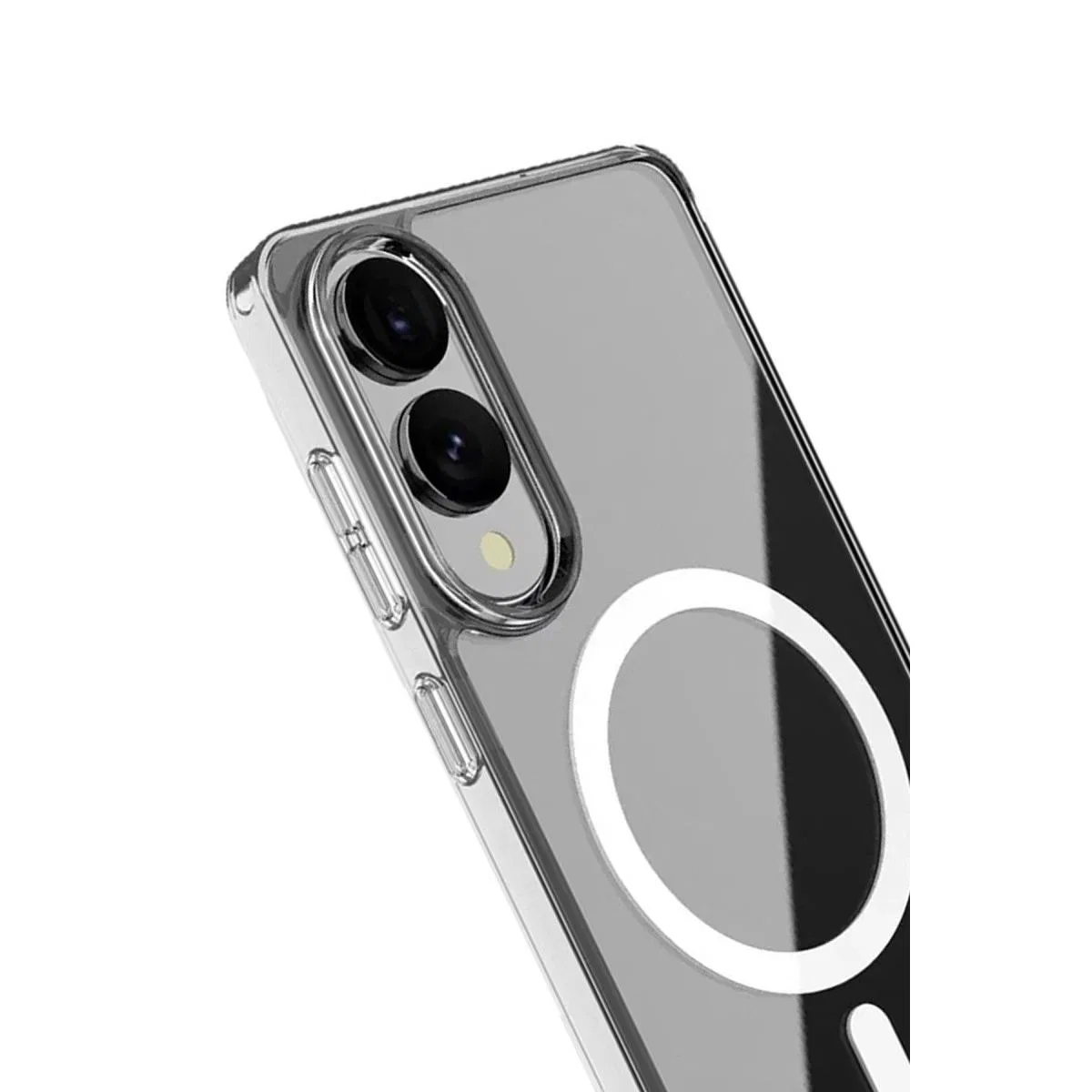 Samsung Galaxy S25 Edge Kılıf Magneticsafe Şeffaf Silikon - Şeffaf görsel 3