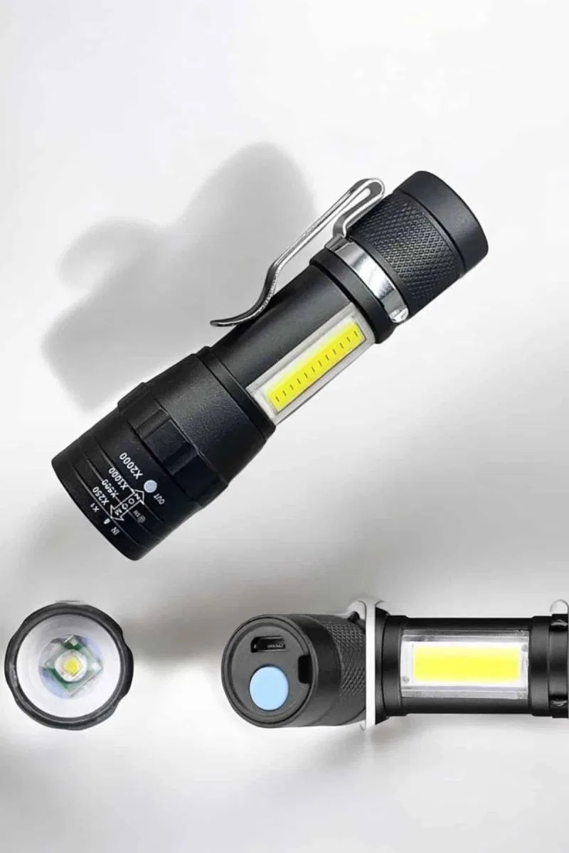 El Feneri Led Usb Şarjlı Zoom Mini Led Işık Acil Durum Feneri görsel 2