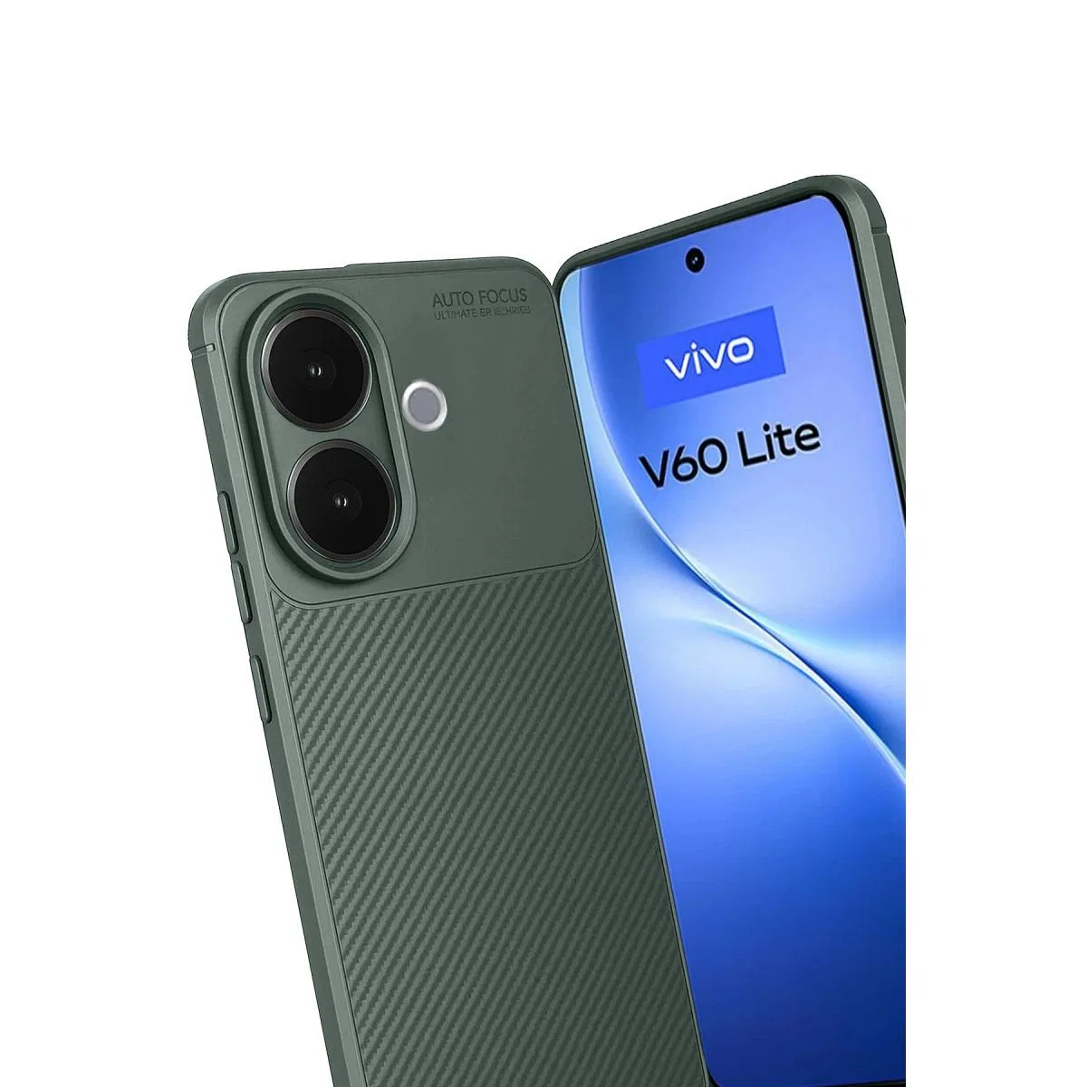 Vivo V60 Lite Auto Focus Karbon Kapak - Koyu Yeşil görsel 3