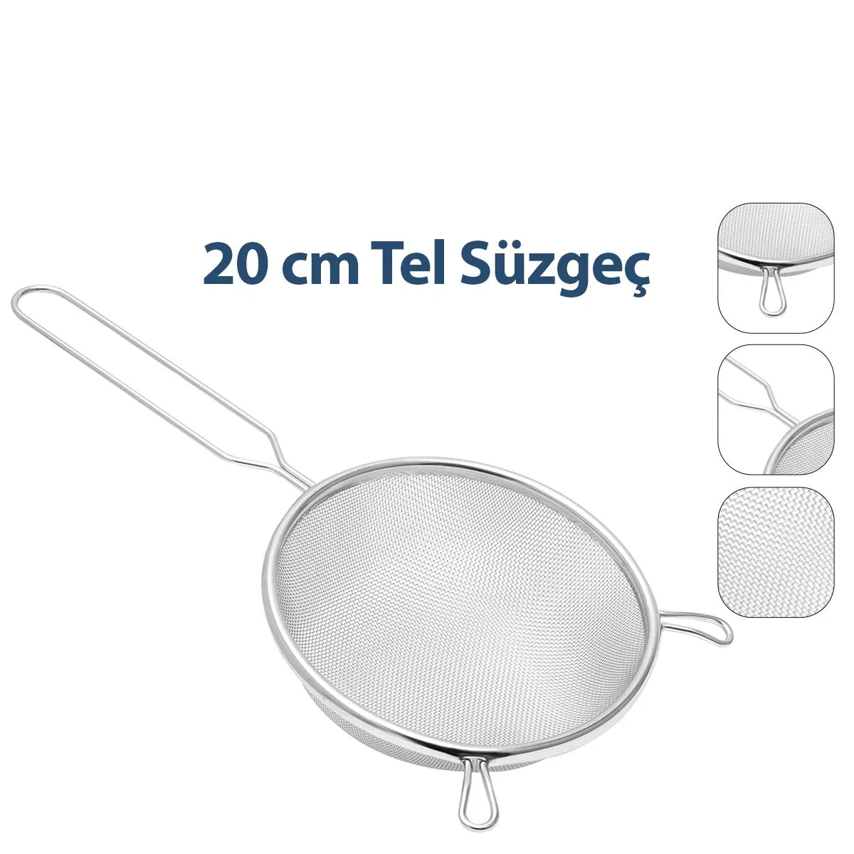 Tel Süzgeç 20 cm Metal Saplı Kulaklı görsel 2