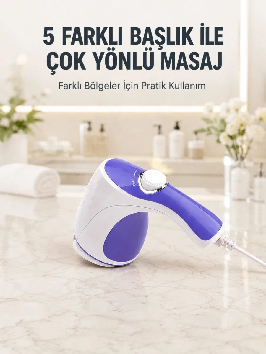 Elektrikli Masaj Aleti 5 Başlıklı Güçlü Titreşimli Selülit Karşıtı Vücut Masaj Cihazı