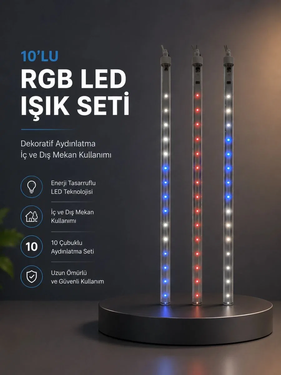 Kayan Yıldız Efektli Rgb Led Işık Seti İç Ve Dış Mekan Kullanımı