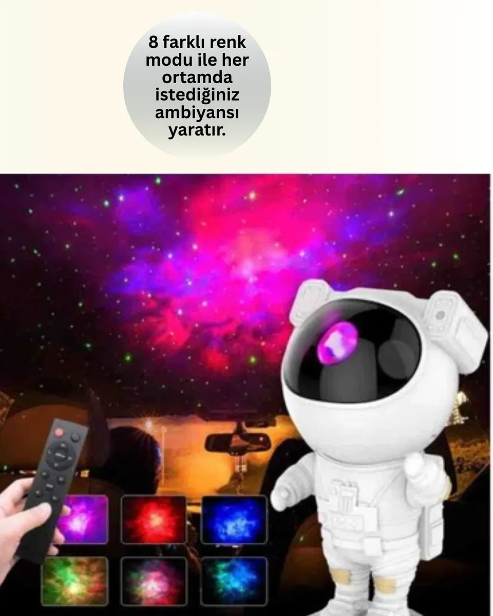 Dekoratif ve Fonksiyonel Astronot Projeksiyon Aydınlatma görsel 2