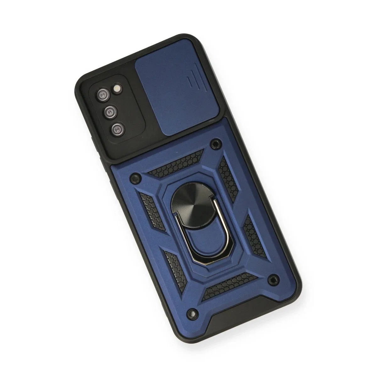 Samsung Galaxy A03s Kılıf Pars Lens Yüzüklü Silikon - Lacivert görsel 3