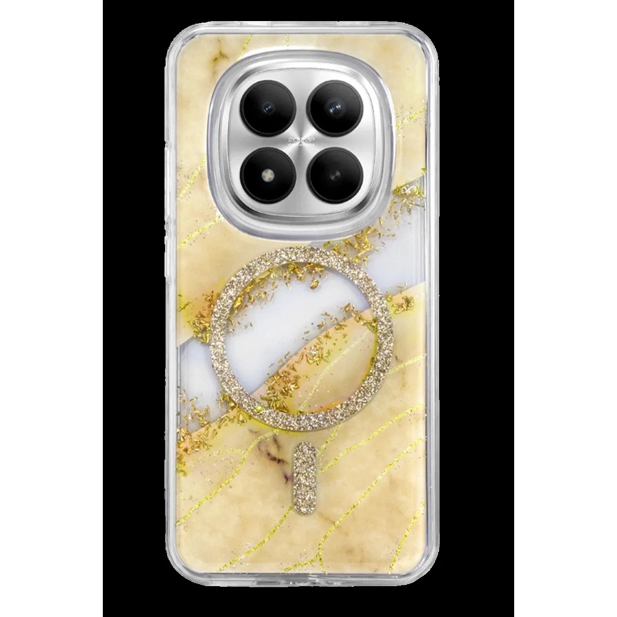 Onegif Xiaomi Redmi Note 15 Pro 5g Lotus Simli Magsafe Kapak - Gümüş görsel 3