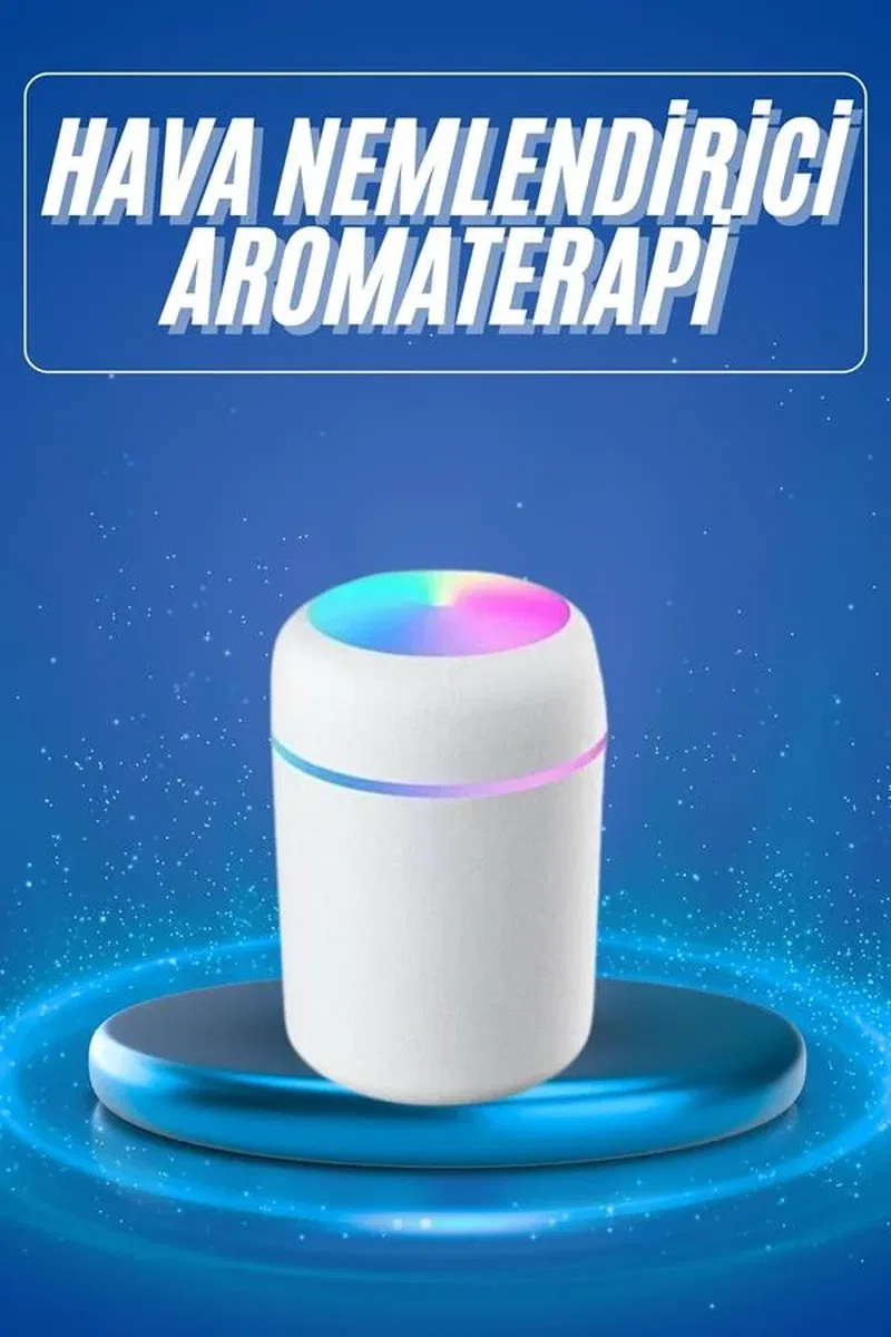 Rgb Işıklı Ulrasonik Ledli Hava Nemlendirici Buhar Makinesi Buhardanlık görsel 2