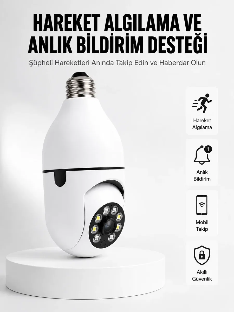 Hareket Algılamalı Kablosuz Akıllı Ev Güvenlik Kamerası Yeni Nesil