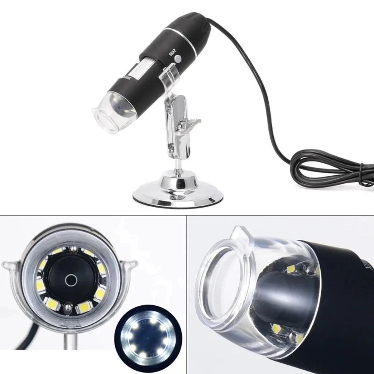 1600x Usb Dijital Mikroskop Kamera Endoskop 8led Büyüteç Metal Standı görsel 6