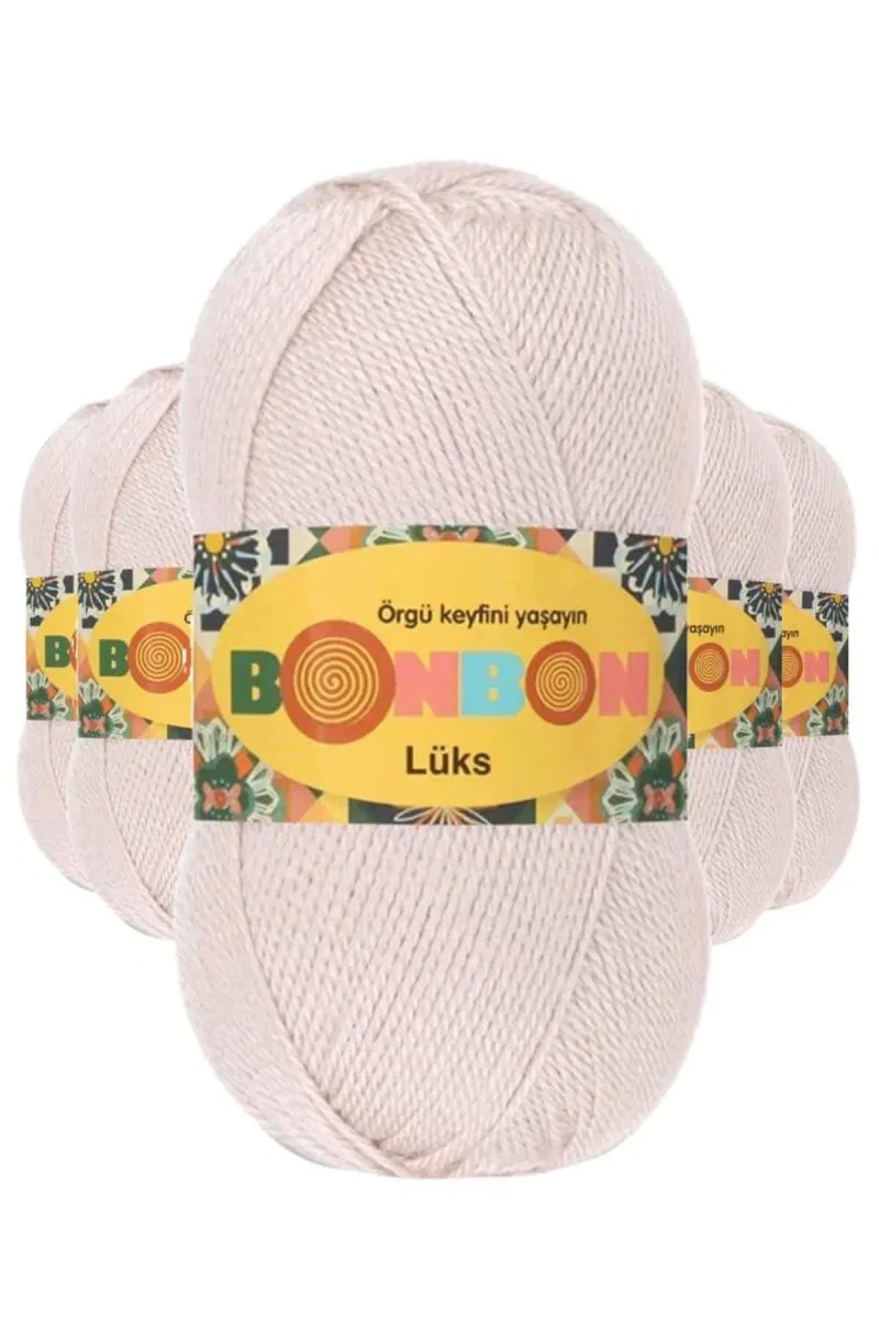 5 Adet Lüks Patik İpi Yünü Pudra 98405 - bonbon mudanis