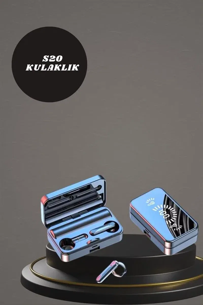 Aynalı Bluetooth Kulaklık ve 7 Kordonlu Akıllı Saat Dijital Göstergeli Uzun Pil Ömrü görsel 4