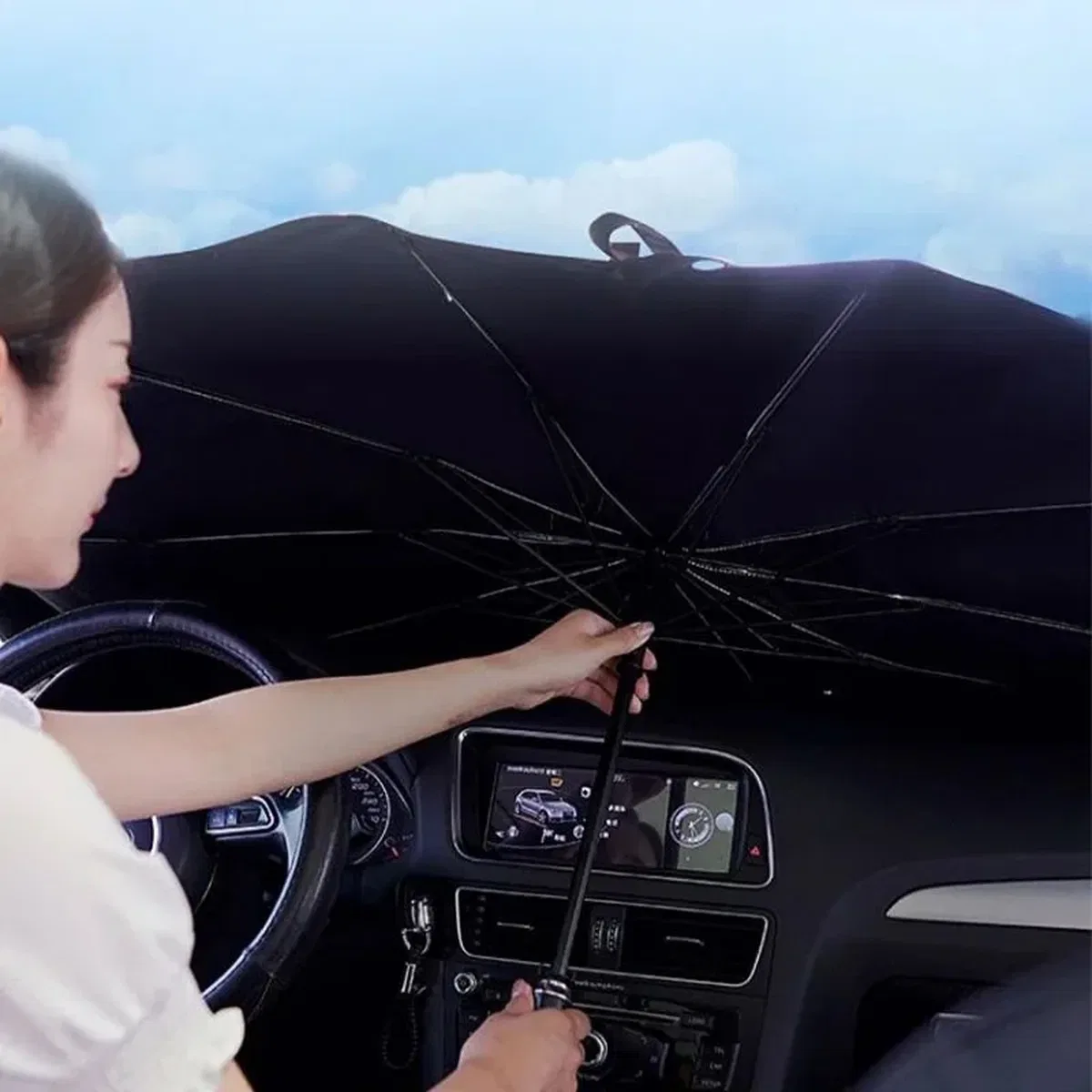 Mini Cooper, Fiat 500, Smart Fortwo, Hyundai i10, Kia Picanto Uyumlu Oto Şemsiye Yeni Nesil görsel 5