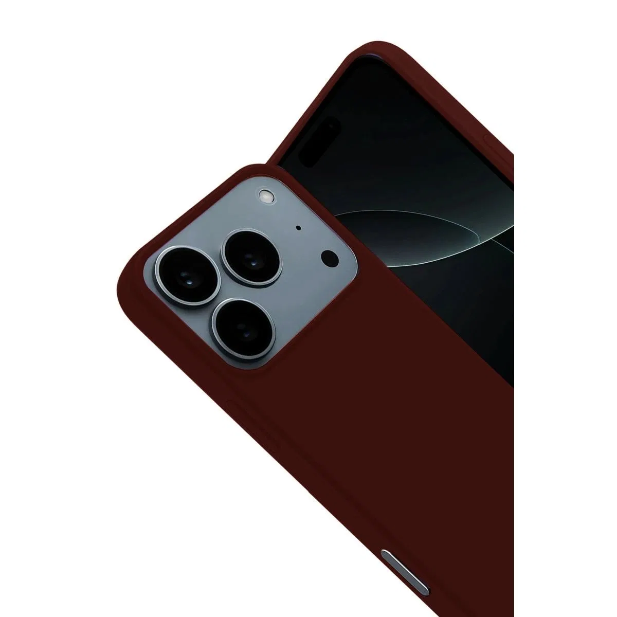Apple İphone 17 Pro Nano İçi Kadife Silikon - Bordo görsel 3