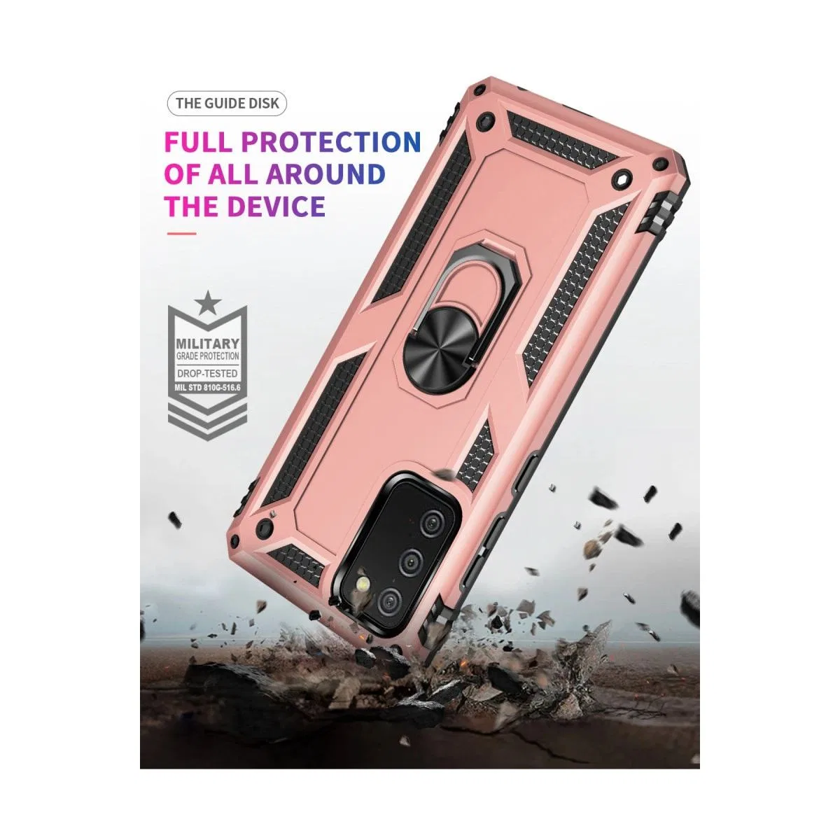 Samsung Galaxy A03s Kılıf Sofya Yüzüklü Silikon Kapak - Rose görsel 8