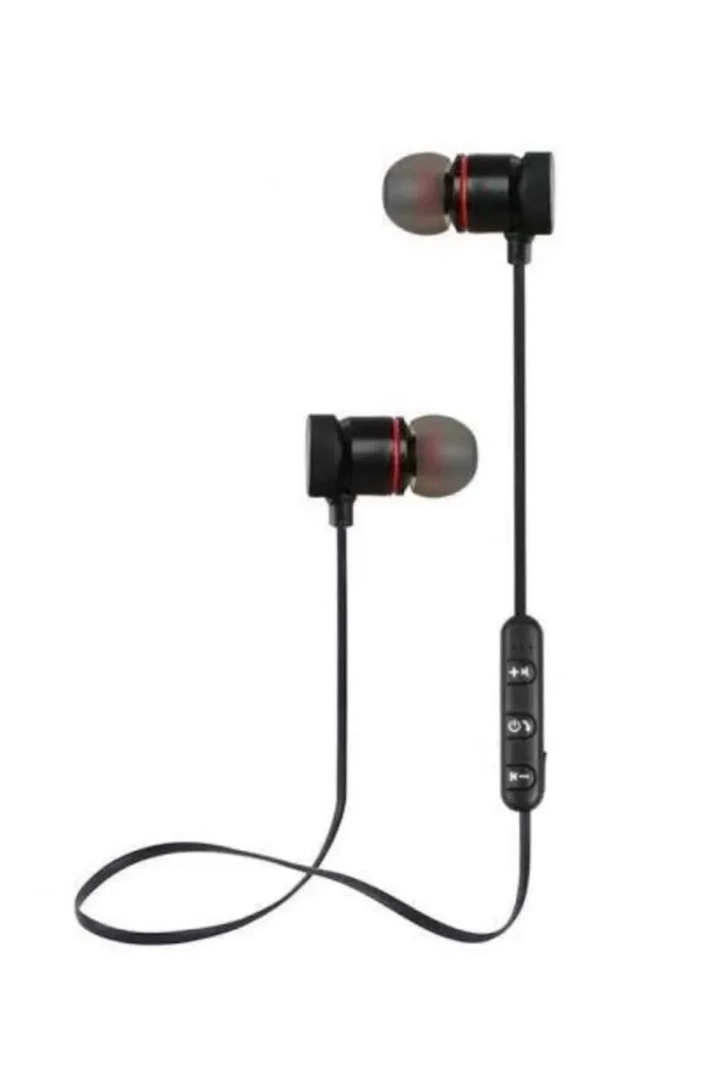 Sports Mıknatıslı Siyah Bluetooth Kulaklık Kablolu Uzun Pil Ömrü görsel 5