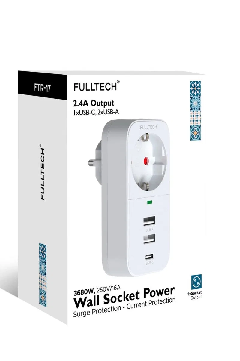 2. 4a Çıkışlı 2xusb 1xtype-c Tekli Priz Ftr-17 görsel 2