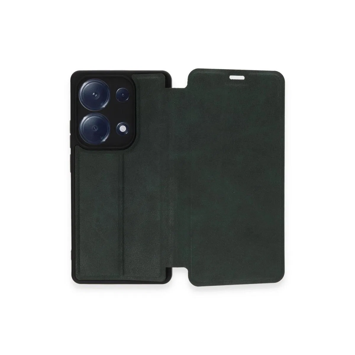 Xiaomi Redmi Note 13 Pro 4g Kılıf Flip Cover - Koyu Yeşil görsel 5