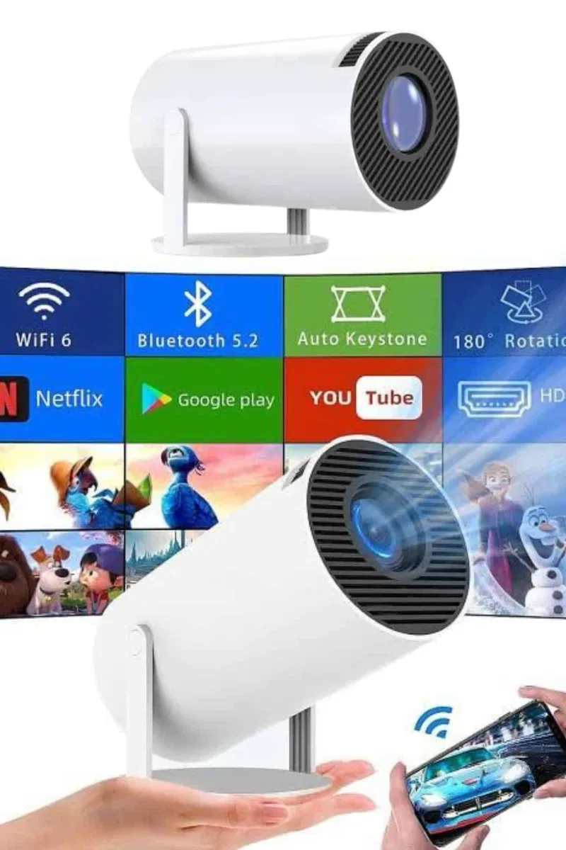 Sinema Projektörü Android HDMI USB WİFİ Ses Çıkışlı Ayaklı Projeksiyon Taşınabilir Yeni Nesil görsel 2