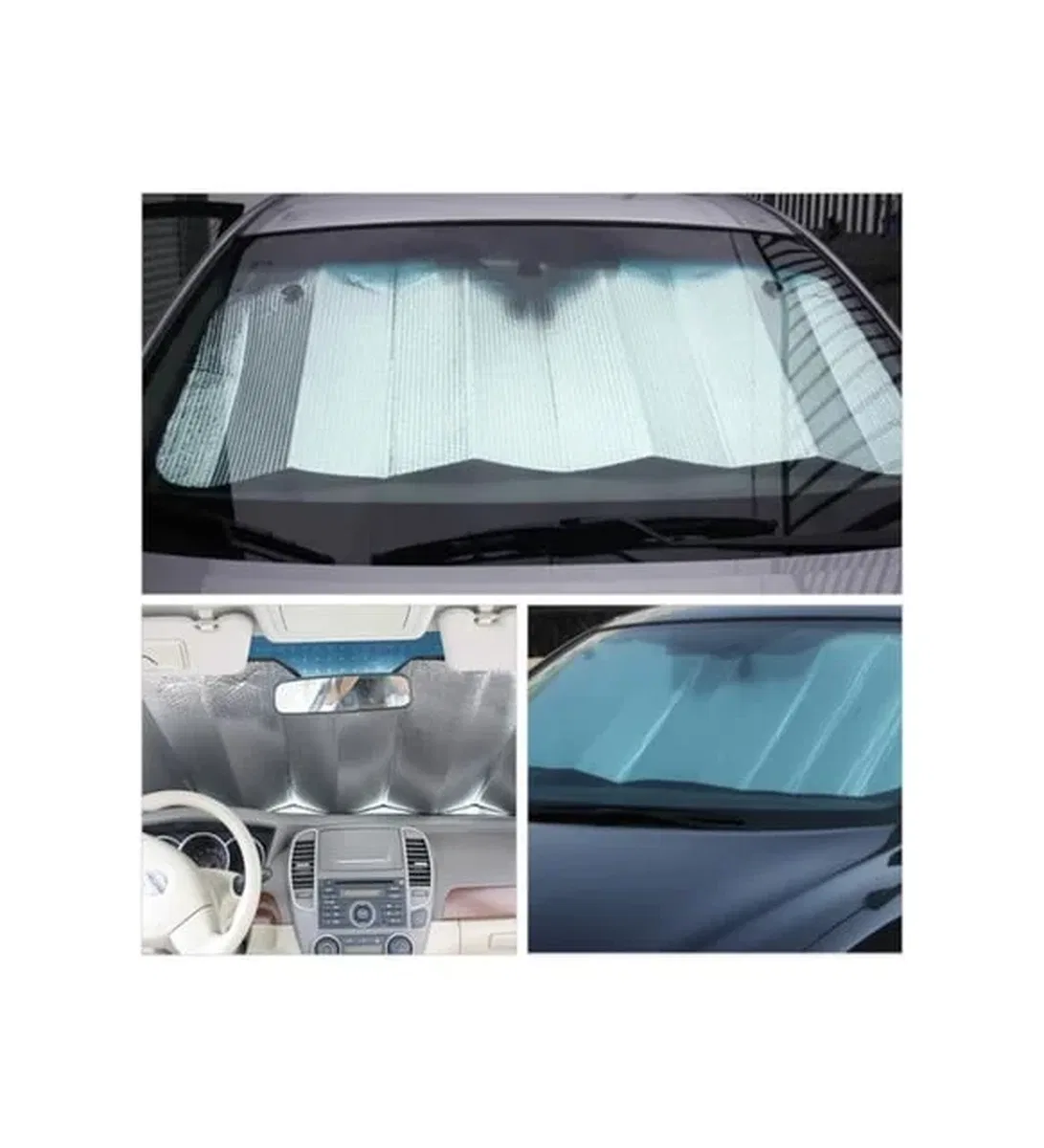 Araç Ön Cam Güneşlik Isı Yalıtımlı Katlanabilir Model Renault Megane Honda Civic Opel Astra Ford Focus görsel 4