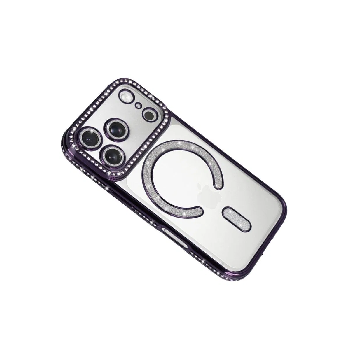 Apple İphone 17 Pro Joke Simli Magneticsafe Kılıf - Derin Mor görsel 3