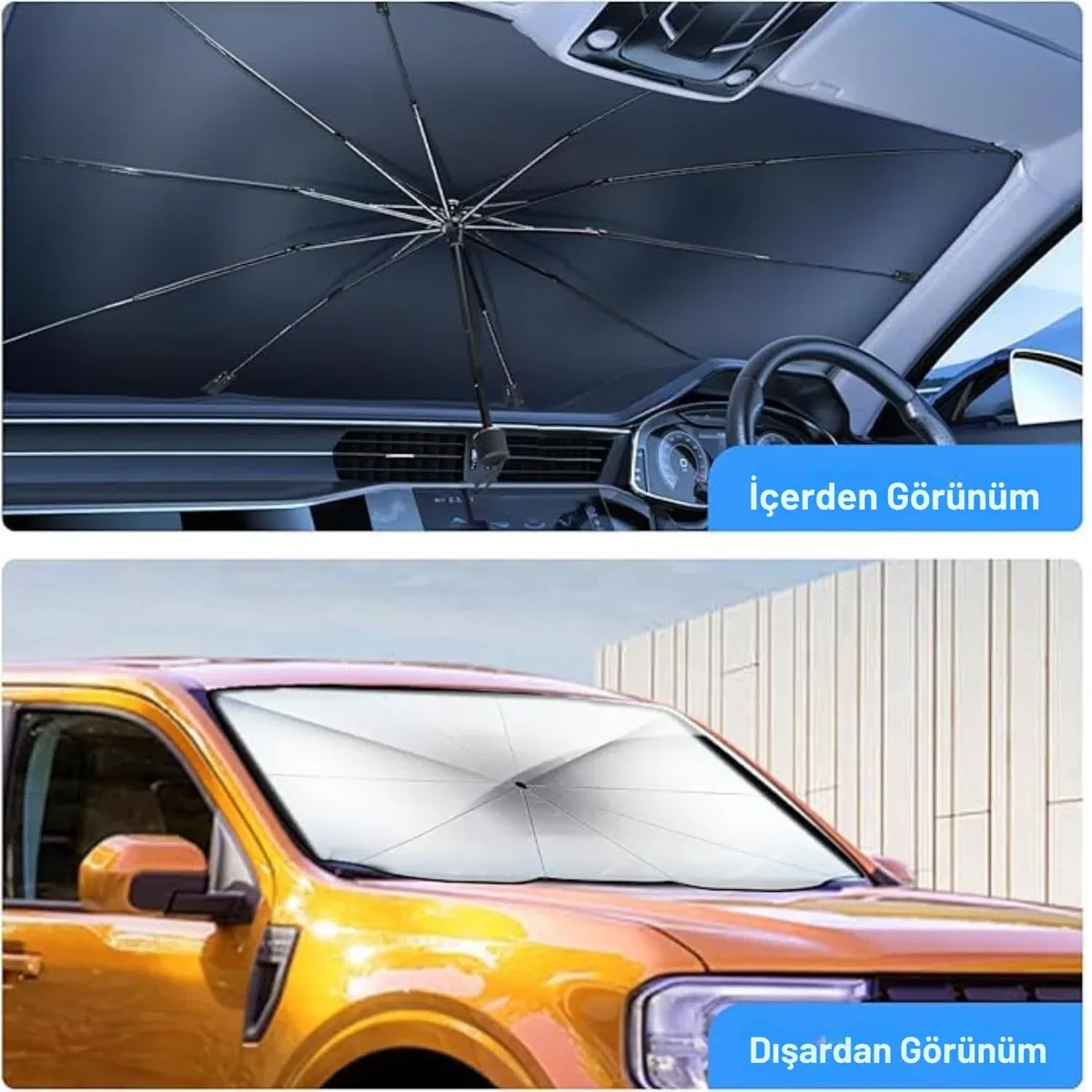 Hyundai i30, Ford Fiesta, Seat Ibiza, Renault Clio, Dacia Duster Uyumlu Oto Şemsiye görsel 2