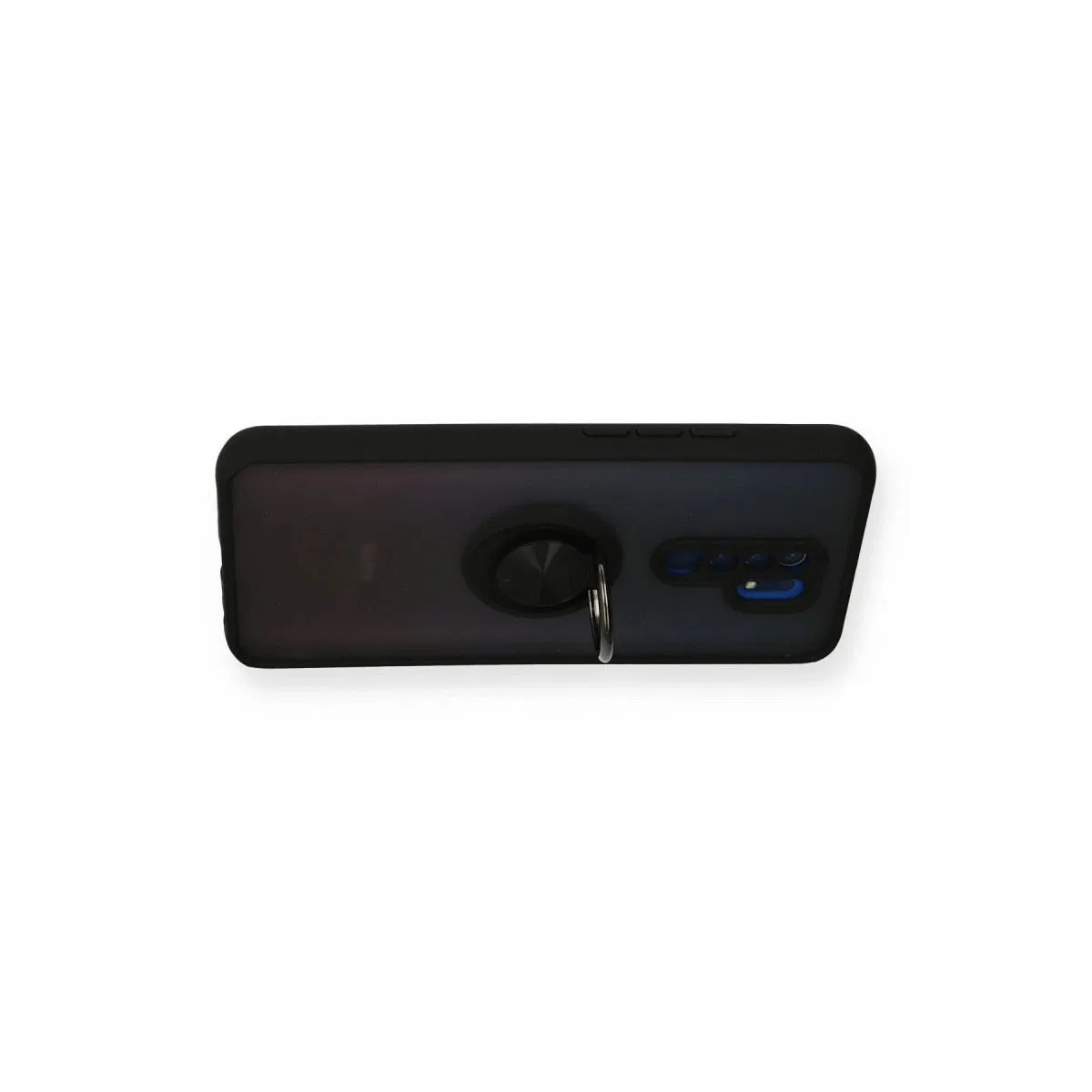 Xiaomi Redmi 9 Kılıf Montreal Yüzüklü Silikon Kapak - Siyah görsel 3