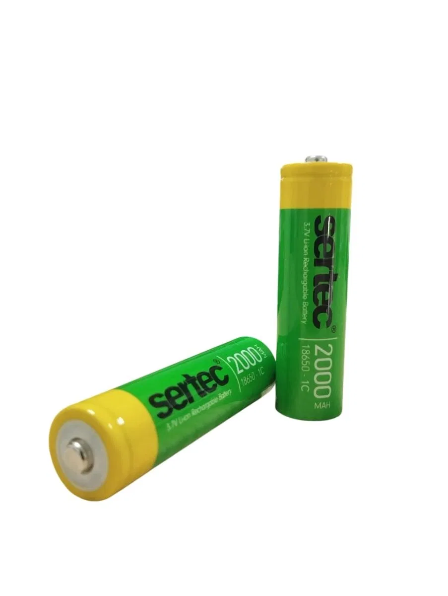 Sertec 18650 3. 7v 2000 Mah 1c Li-ion Şarjlı Pil Başlı