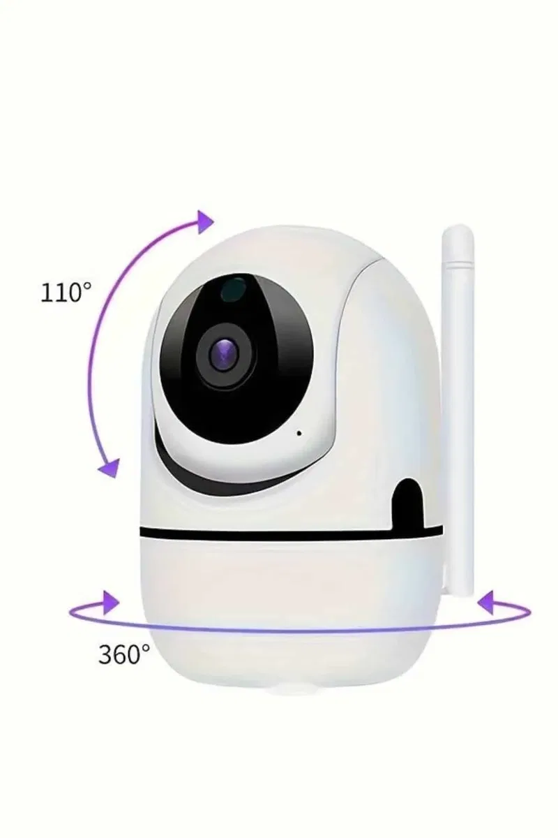 Baby Kamera Kablosuz 720P Beyaz 360 Derece Wifi Kamera Full HD 1080p görsel 5