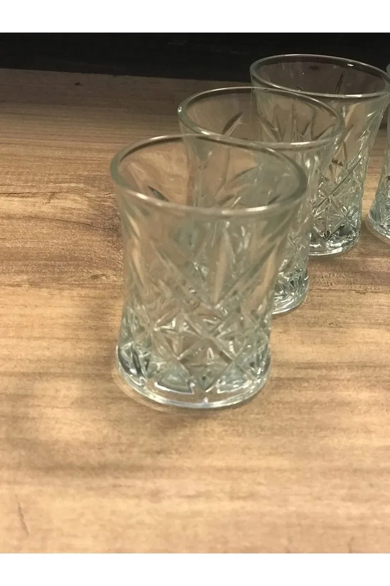 6 Lı Asya Kahve Yanı Su Bardağı Şeffaf Renk Royaleks-70279 görsel 3