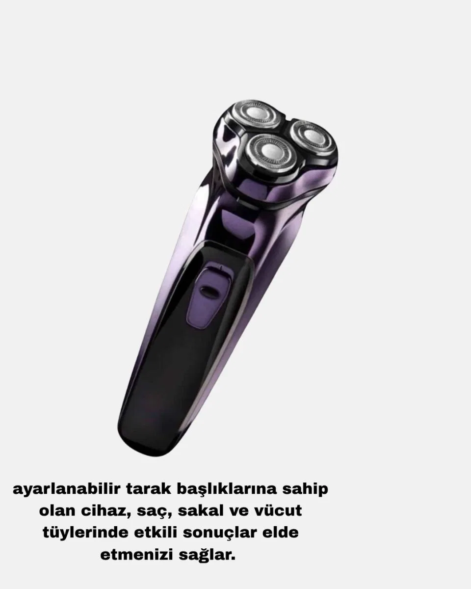 Şarjlı Saç Ve Sakal Tıraş Makinesi Kablosuz Kompakt Tasarımlı görsel 5