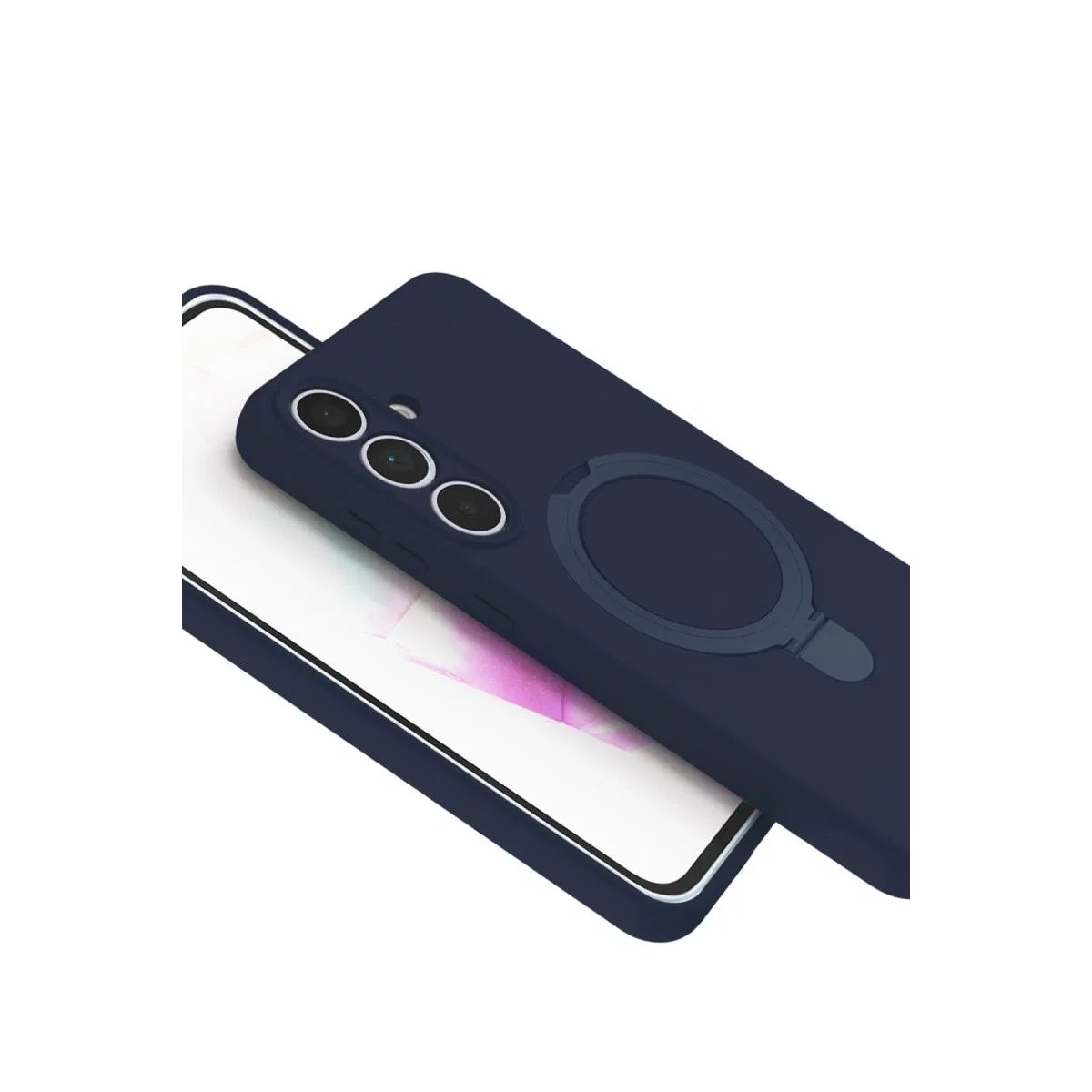 Samsung Galaxy S25 Fe Regal Magsafe Standlı Kapak - Lacivert görsel 4