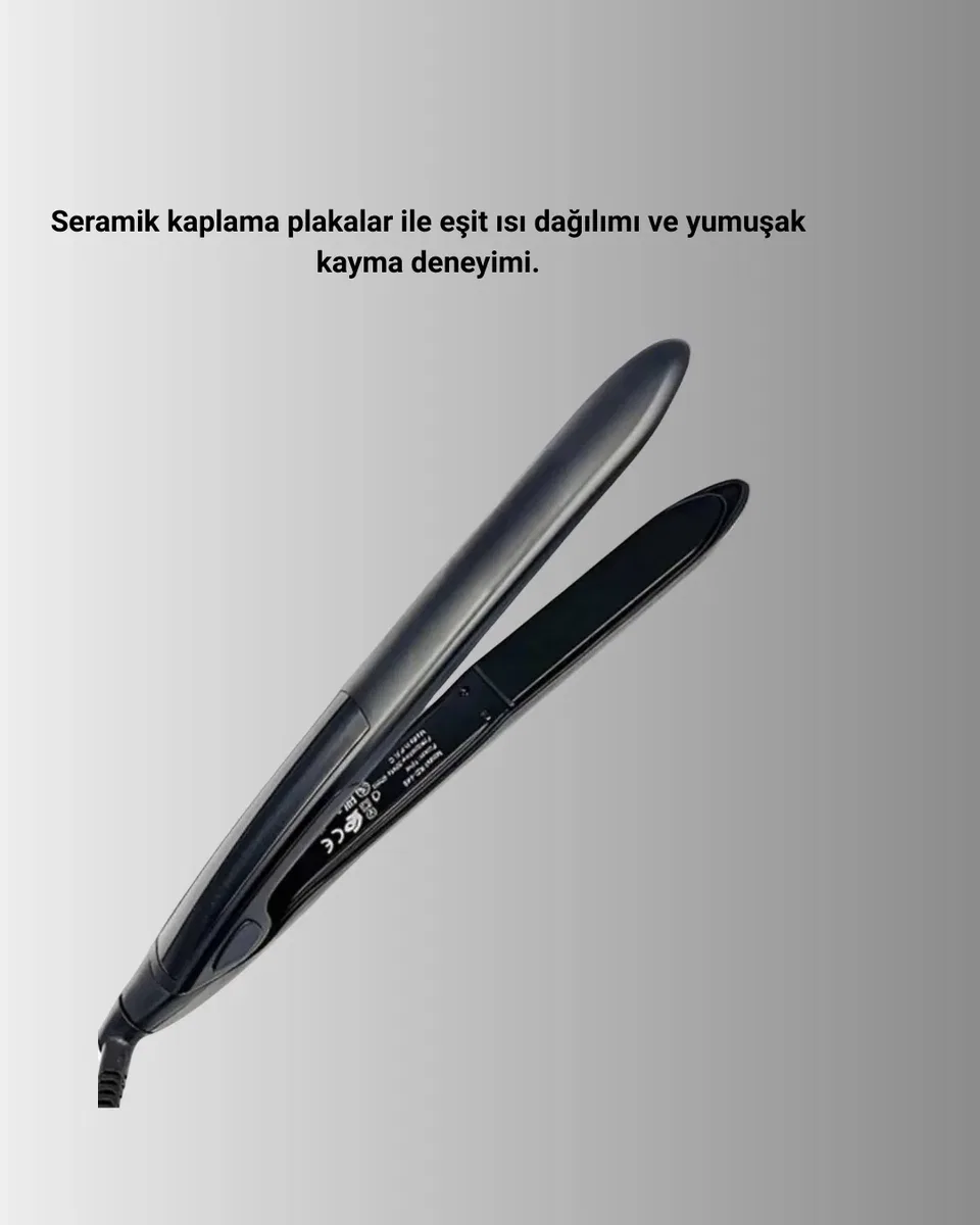 Isı Ayarlı 2025 Titanyum Kaplama Seramik Plakalı Saç Düzleştirici A Kalite Orijinal görsel 5