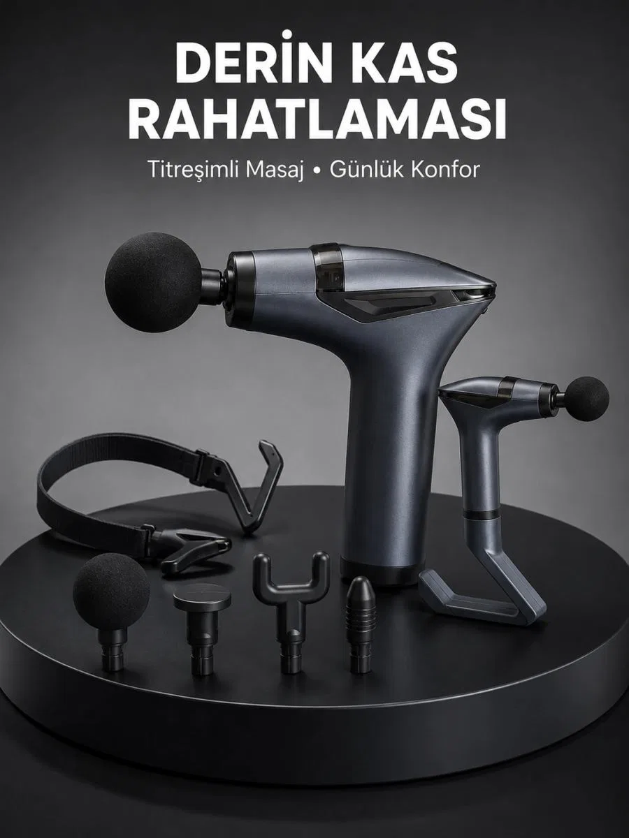 Taşınabilir 3in1 Masaj Aleti Şarjlı Titreşimli Esneme Bantlı Yeni Nesil