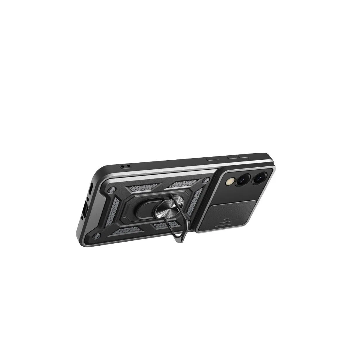 Samsung Galaxy S25 Edge Pars Lens Yüzüklü Silikon - Siyah görsel 2
