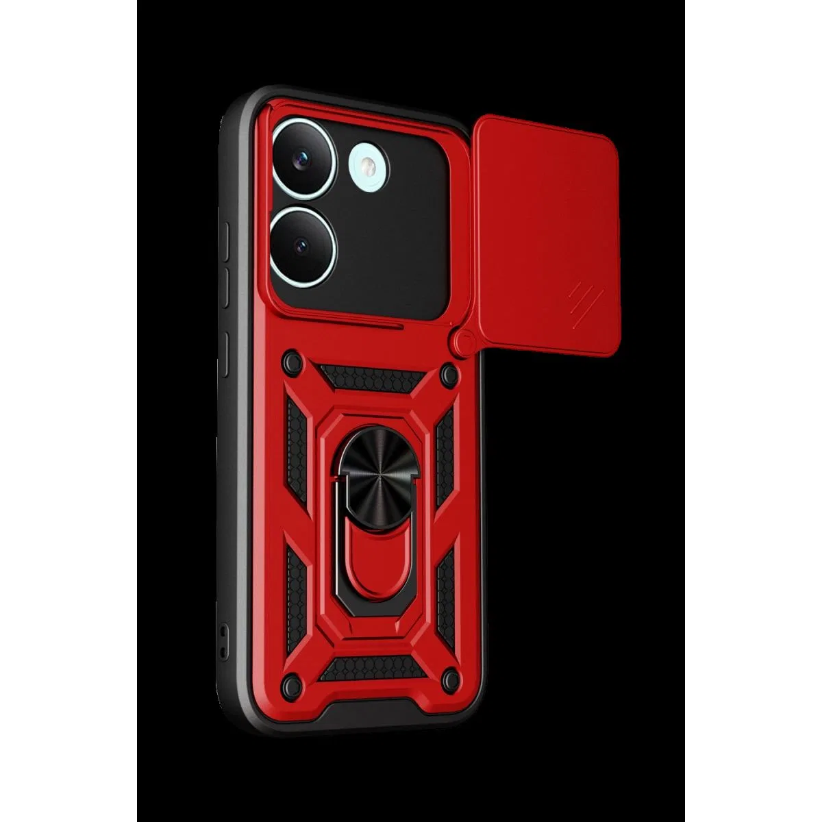 Xiaomi Poco X8 Pro Pars Lens Yüzüklü Silikon - Kırmızı görsel 2