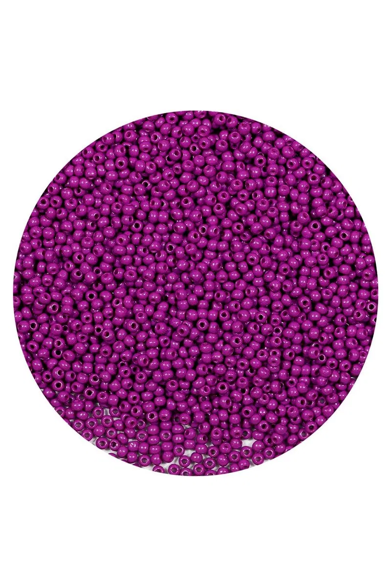 Fuşya Renk 4 mm Yaklaşık 220 adet/20 gram Cam Boncuk Oya Yazma Bileklik ve Kolye görsel 3