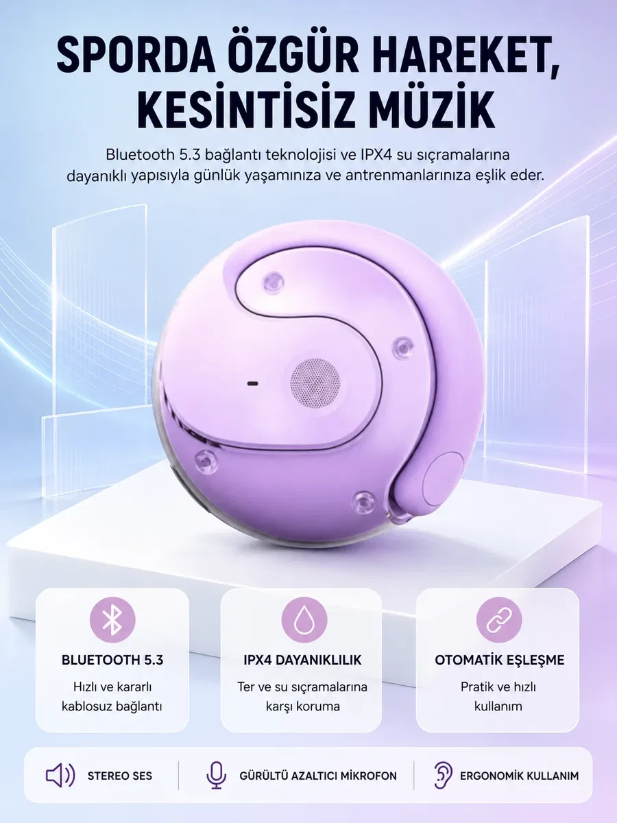 S05 Kablosuz Kulaklık Bluetooth 5. 3 IPX4 Su Geçirmez Stereo Ses Otomatik Bağlantı Yeni Nesil